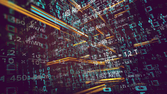 Wallpaper of binary code concept pattern and big data structure.Net and source code.
