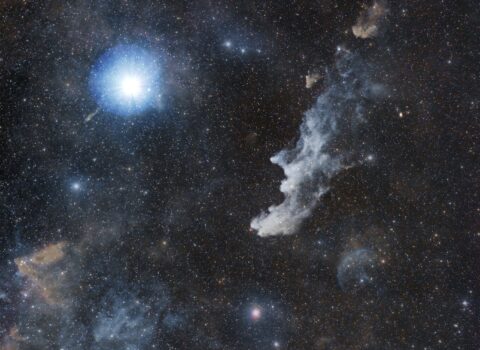 Witch Head Nebula and Rigel